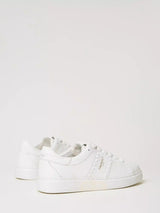 Sneakers in pelle con borchie Col. Bianco Ottico