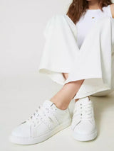 Sneakers in pelle con borchie Col. Bianco Ottico