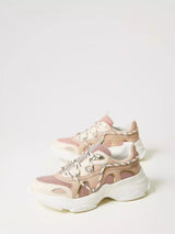 Sneakers slip on in pelle con inserti Col Beige Almond Milk