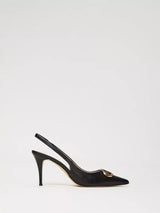 Décolleté sling back in pelle Col. Nero