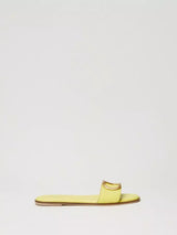 Sandali slide in pelle con Oval T Col. Light Lemon