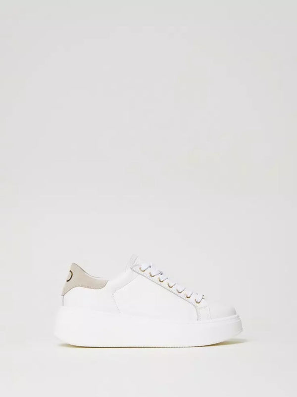 Twinset Sneakers in pelle con dettaglio a contrasto Bicolor Ottico Canion Sunset