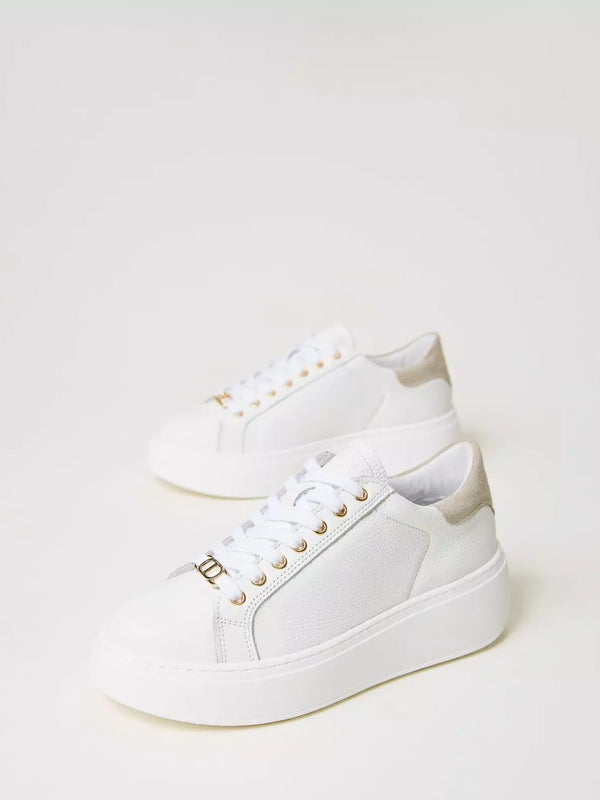 Twinset Sneakers in pelle con dettaglio a contrasto Bicolor Ottico Canion Sunset