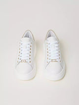 Sneakers in pelle con dettaglio a contrasto Bic. Ottico/Parchment