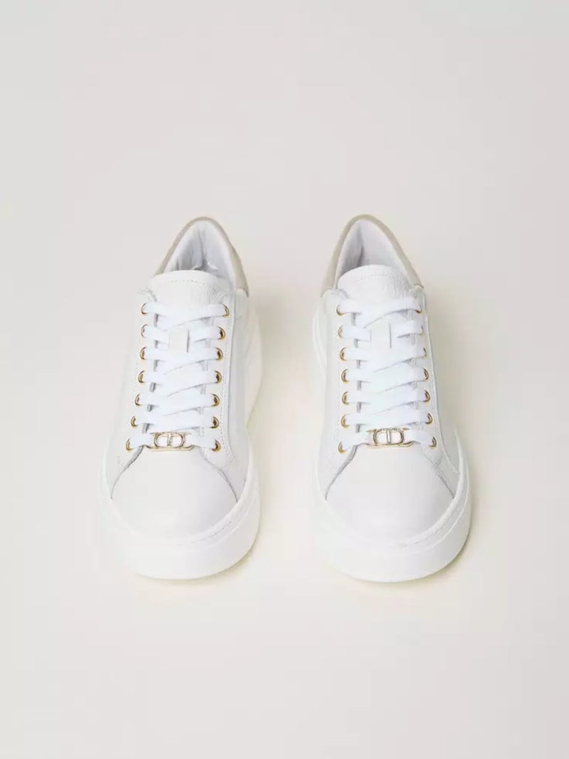 Twinset Sneakers in pelle con dettaglio a contrasto Bicolor Ottico Canion Sunset