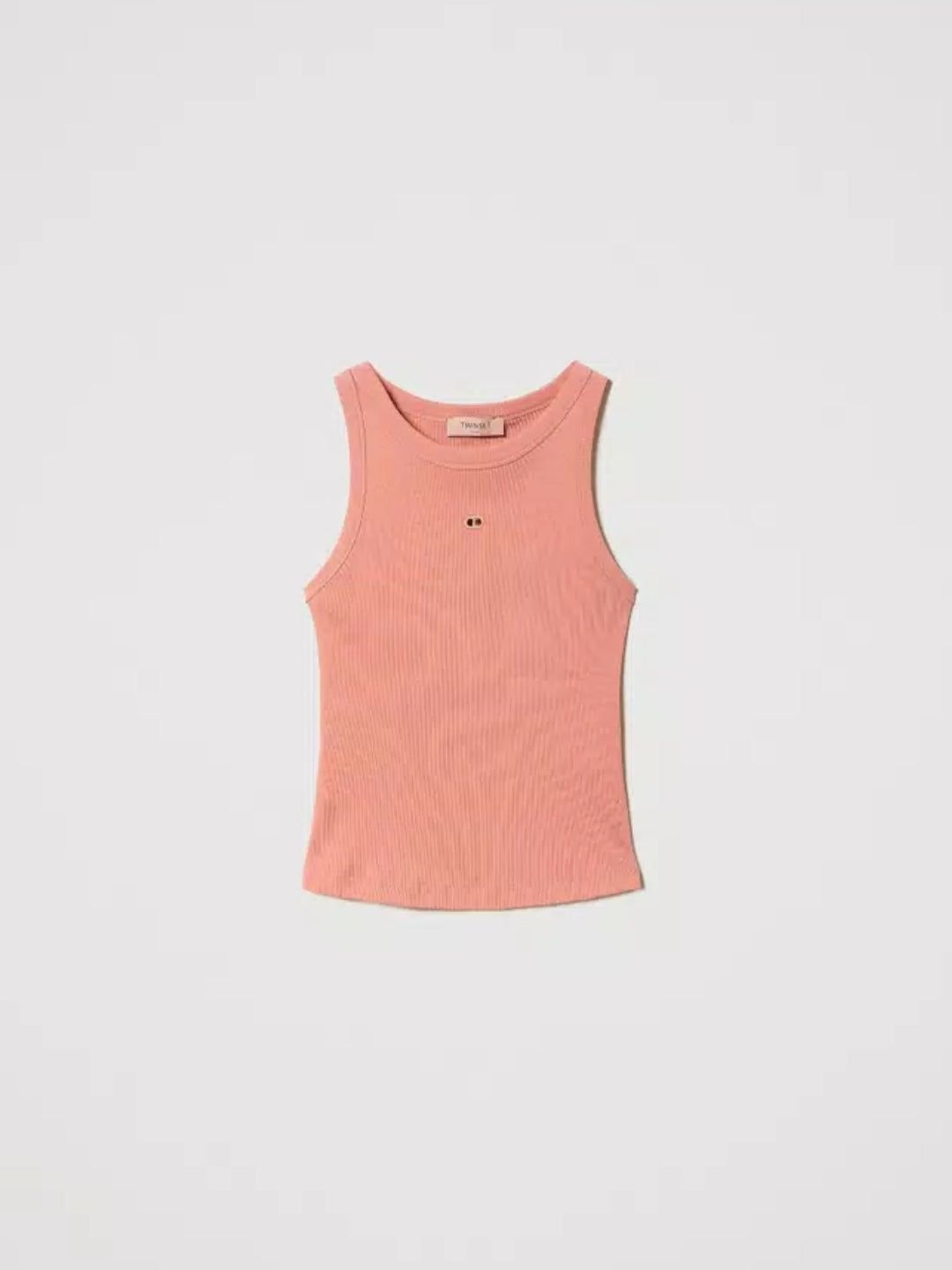 Twinset Top in maglia a costine con Oval T Arancio
