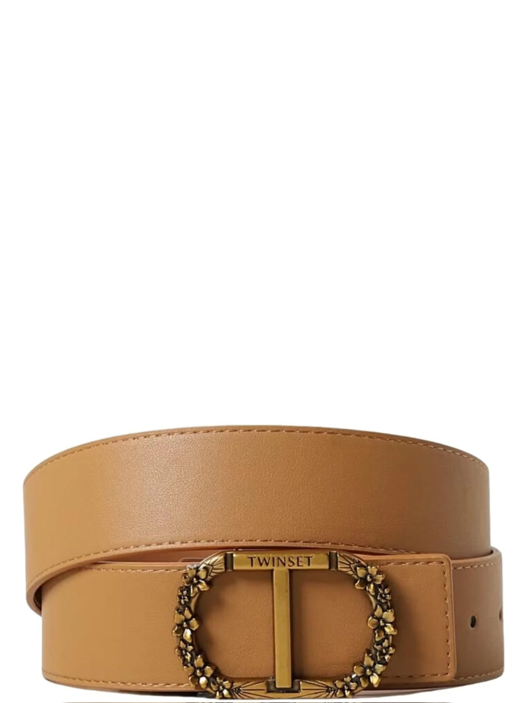 Twinset Cintura in pelle sintetica co fibbia Oval T Caramel