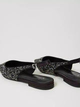 Twinset Ballerine Sling Back con Strass Nero