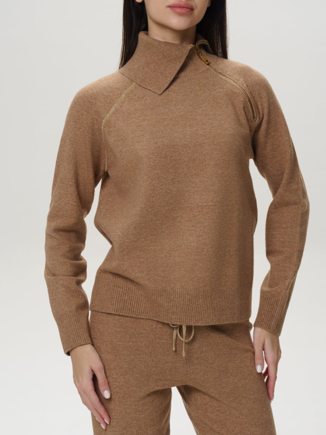 Twinset Maglione con Colletto Marrone