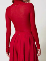 Twinset Maglia fitted in viscosa Rosso