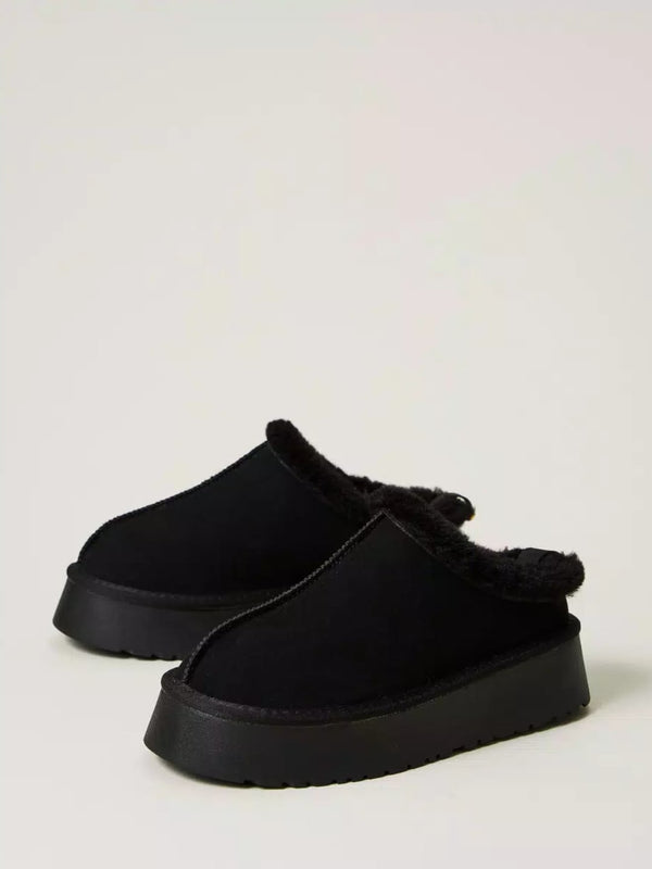 Twinset Scarpe sabot con faux fur Nero