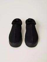 Twinset Scarpe sabot con faux fur Nero