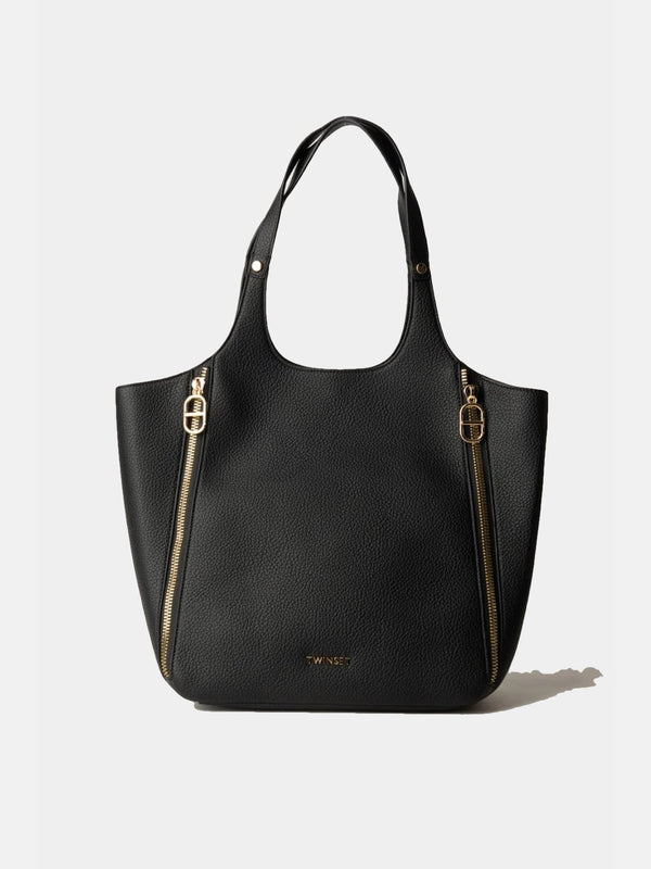 Twinset Shopper Bag con Doppio Manico Nero