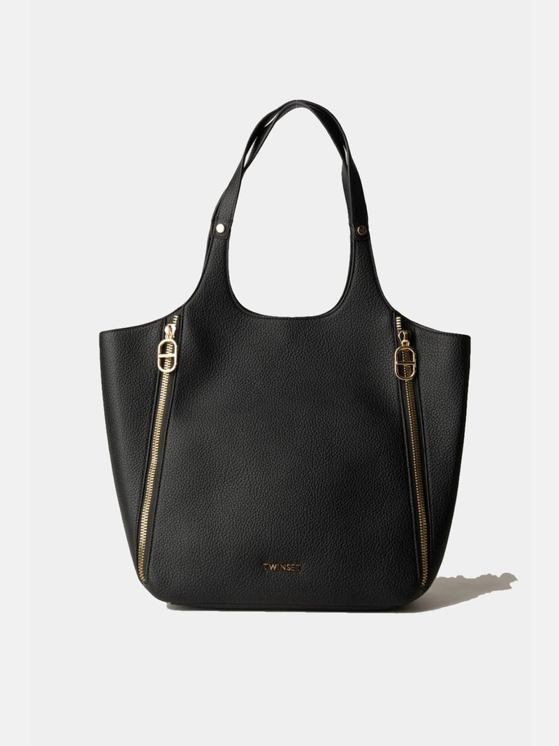 Twinset Shopper Bag con Doppio Manico Nero