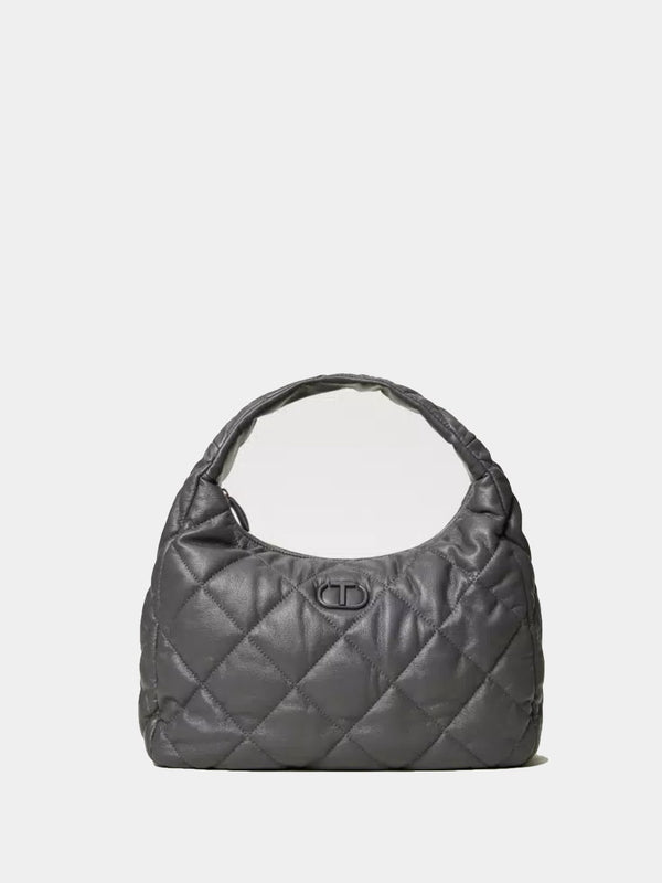 Twinset Borsa hobo grande quilted imbottita Grigio