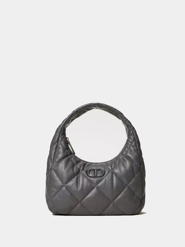 Twinset Borsa hobo media quilted imbottita Grigio