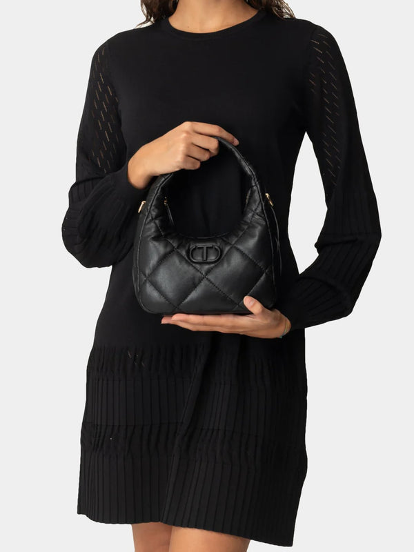 Twinset Borsa hobo piccola quilted imbottita Nero