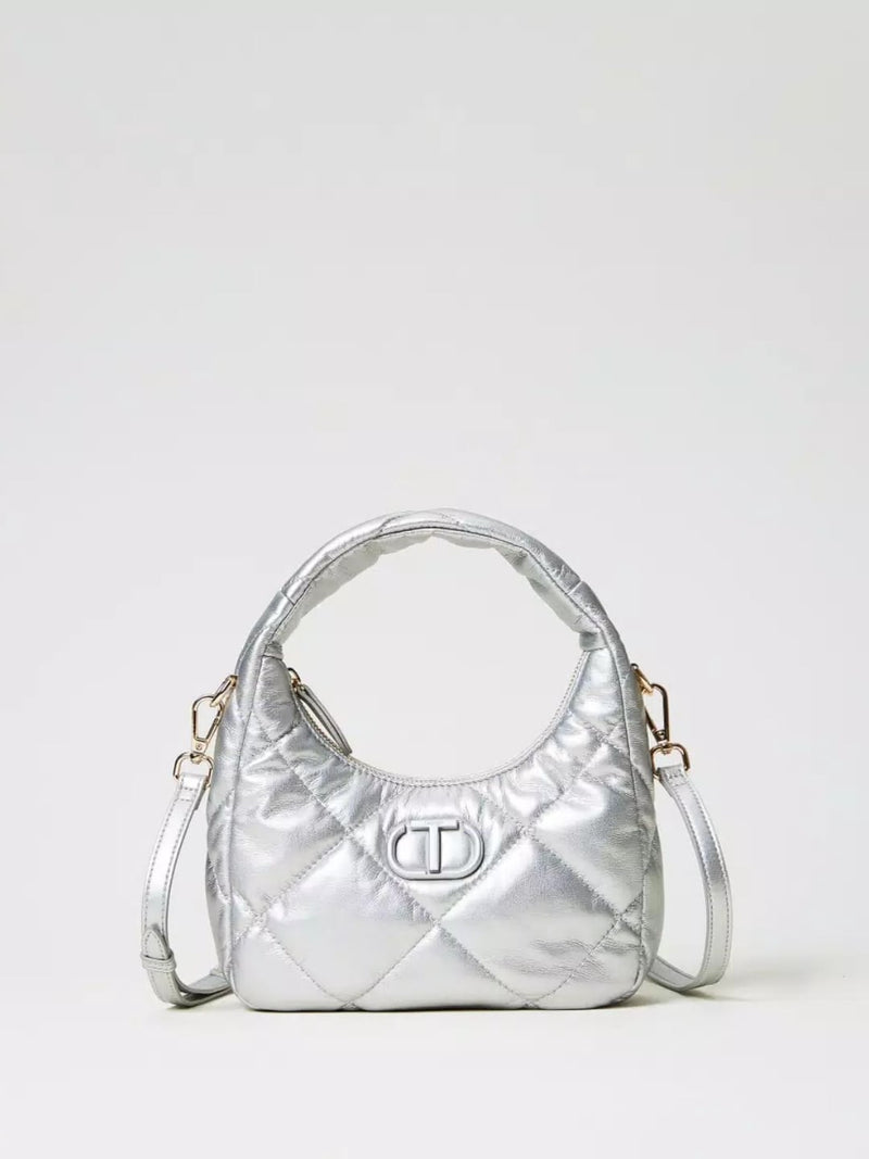 Twinset Borsa hobo piccola quilted imbottita Silver