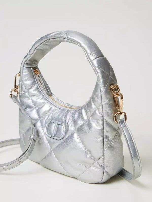 Twinset Borsa hobo piccola quilted imbottita Silver