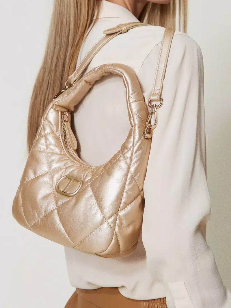 Twinset Borsa hobo piccola quilted imbottita Oro