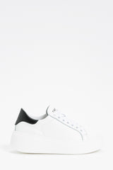 Twinset Sneakers in Pelle a Grana Bianco Ottico Nero