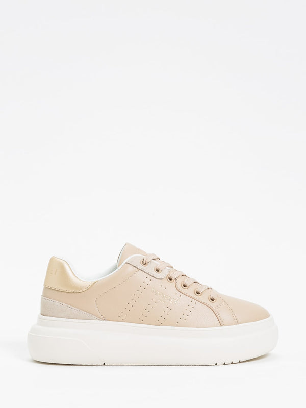 Twinset Sneakers Traforate con Logo Beige Chiaro