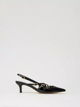 Twinset Décolleté sling back in vernice con cinturini Nero