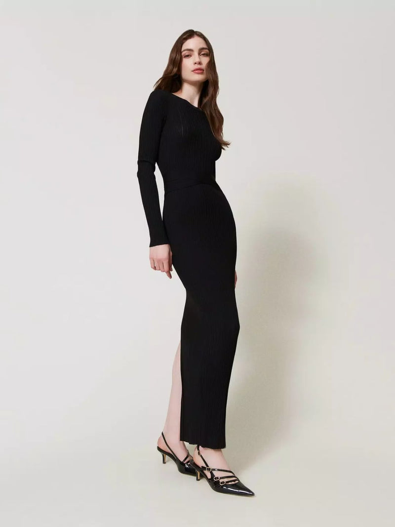 Twinset Décolleté sling back in vernice con cinturini Nero
