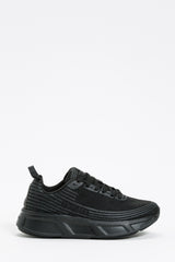 Twinset Sneakers Fessura a righe con logo Nero