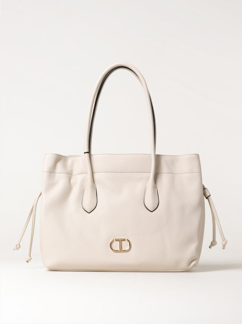 Twinset Borsa Shopper con Doppi Manici Off White