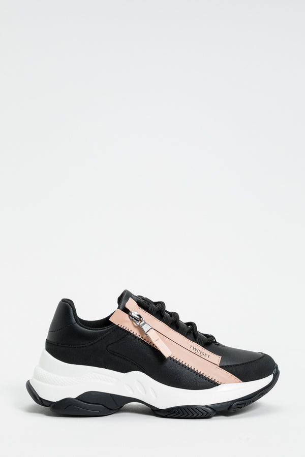 Twinset Sneakers running con Zip Nero