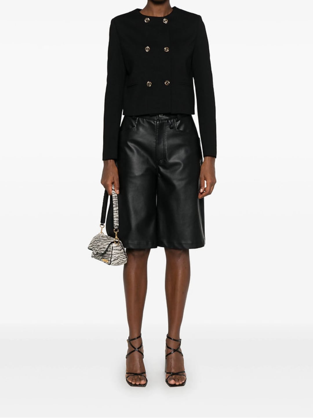 Twinset Giacca A Doppiopetto Con Bottoni Oval T Nero