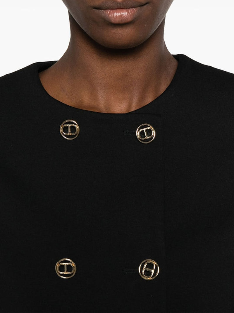 Twinset Giacca A Doppiopetto Con Bottoni Oval T Nero