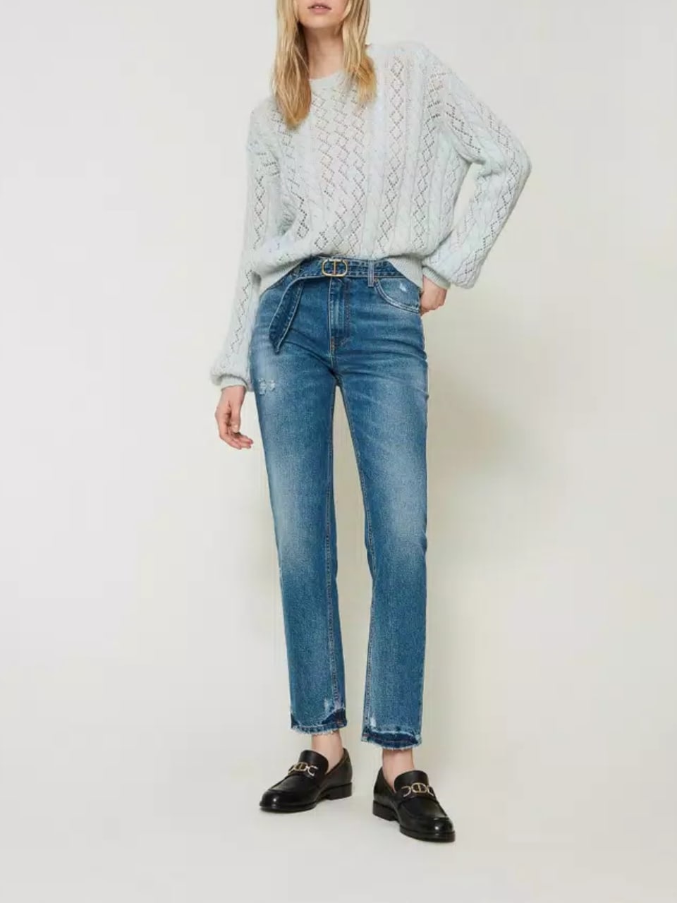 Twinset Jeans regular con cintura Denim