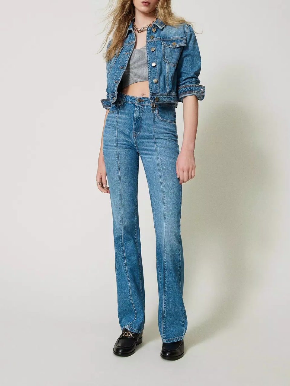 Twinset Pantaloni Jeans flare cinque tasche Denim