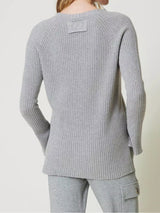 Twinset Maglia in misto lana e lurex Grigio Argento