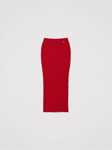 Twinset Gonna longuette in maglia a costine Rosso