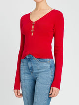 Twinset Maglia doppio uso con Oval T Rosso