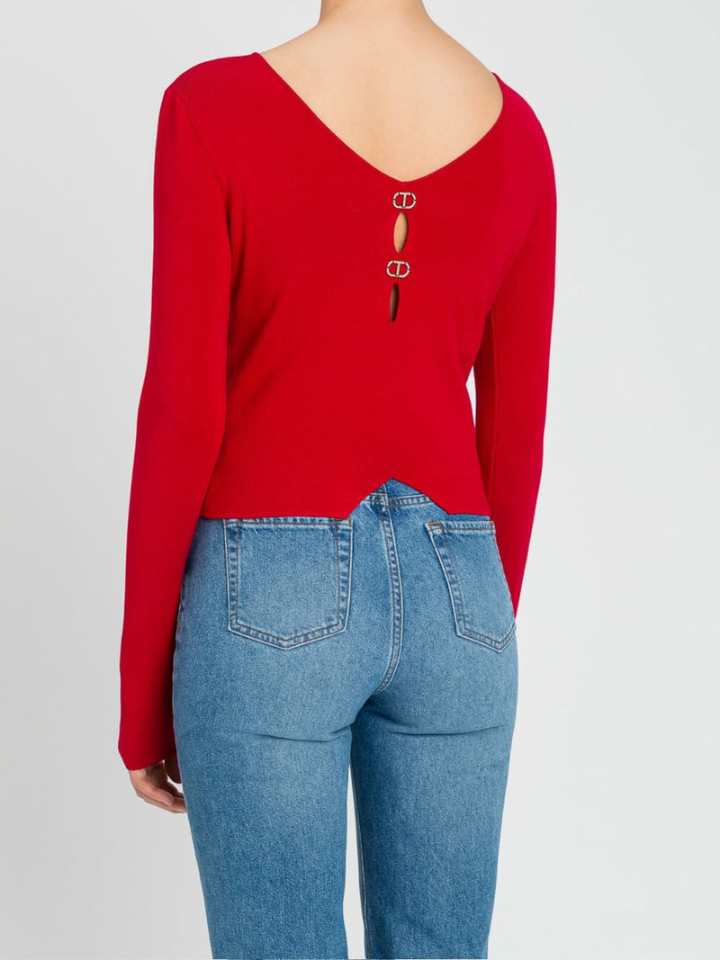 Twinset Maglia doppio uso con Oval T Rosso