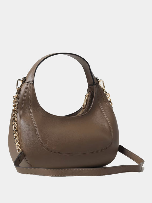 Twinset Borsa Hobo in pelle sintetica a grana Fango