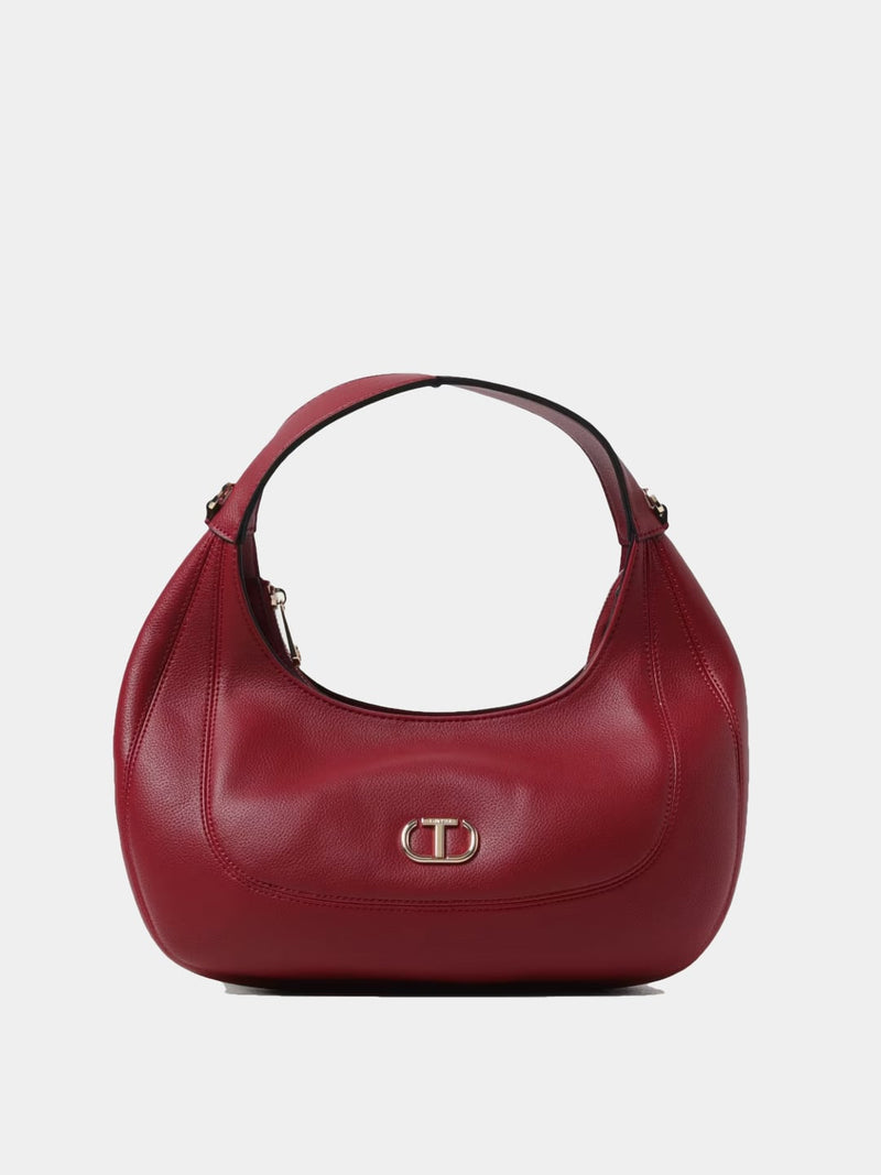 Twinset Borsa Hobo in pelle sintetica a grana Rosso