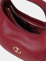 Twinset Borsa Hobo in pelle sintetica a grana Rosso