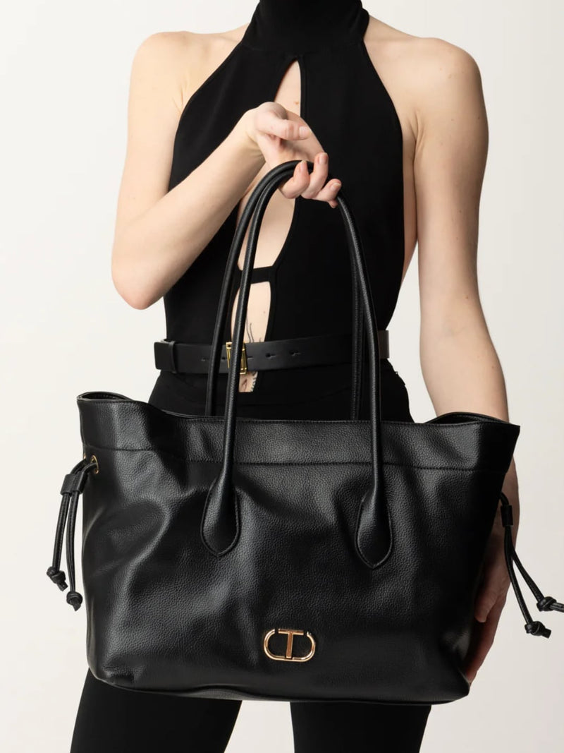 Twinset Borsa Shopper con Doppi Manici Nero