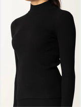 Twinset Maglia fitted a costine con apertura Nero