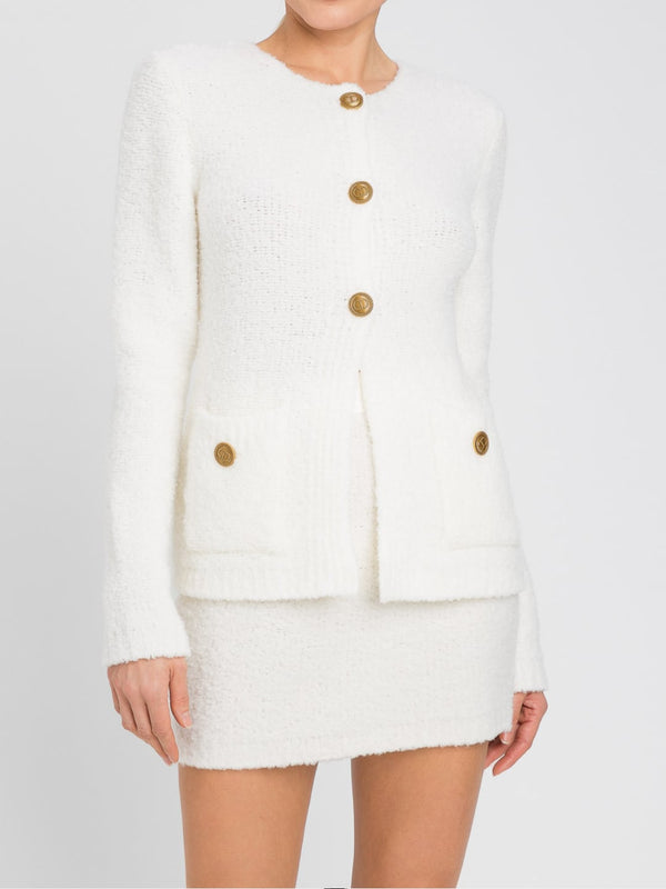 Twinset Cardigan in lana con bottoni oro Neve