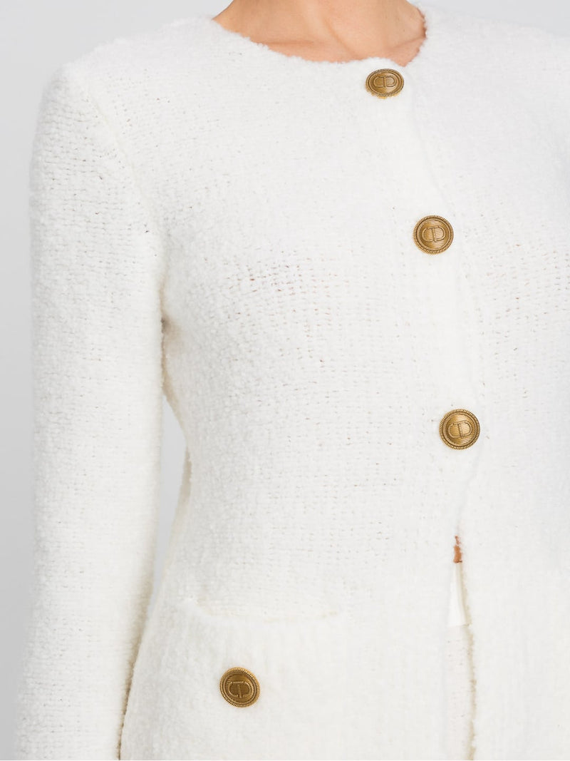 Twinset Cardigan in lana con bottoni oro Neve