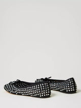 Twinset Ballerine con strass all over Nero