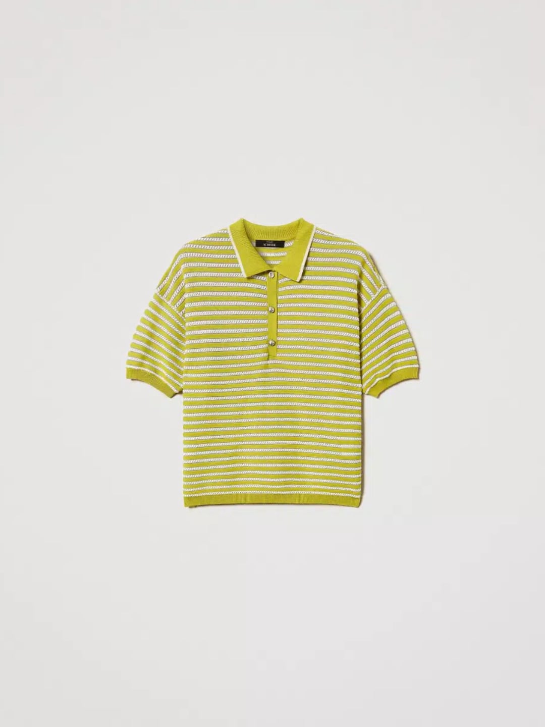 Twinset Maglia polo a righe lurex Sugar Citronelle