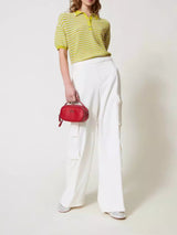 Twinset Maglia polo a righe lurex Sugar Citronelle