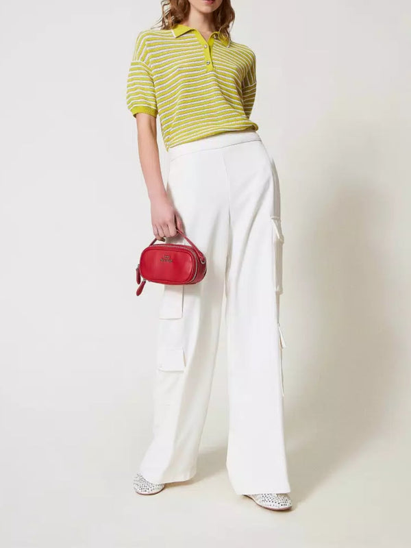 Twinset Maglia polo a righe lurex Sugar Citronelle